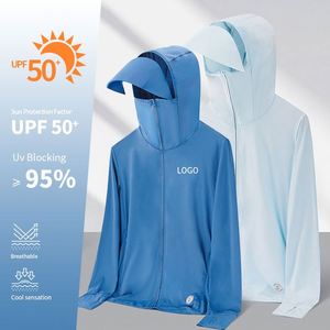 Camiseta Deportiva con Protección Solar UPF50, Cierre de Cremallera, Logotipo Personalizado, Protección UV para Exteriores, Transpirable, de Secado Rápido para Adultos - Product Image 3