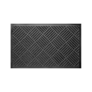 Tapis de porte extérieur épaissi, motif géométrique rectangulaire, antidérapant, en PVC, pour l'entrée - Product Image 1