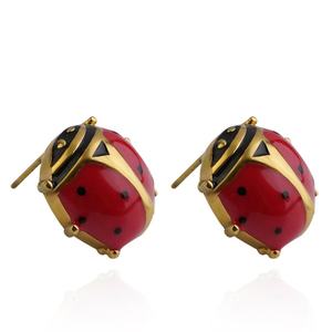Pendientes de Mariquita de Acero Inoxidable con Esmalte Colorido Personalizado de Fábrica, Pendientes Magnéticos para Hombre y Mujer - Product Image 1
