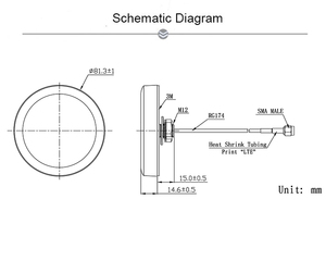 Antenne GSM LTE 698 ~ 960/1710 ~ 2690MHz avec montage à vis - Product Image 2