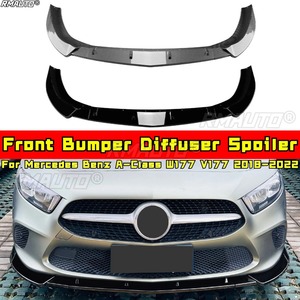 For Mercedes Benz A-Class W177 V177 2018-2022 Body Kit Front Bumper <b>Splitter</b> Lip Bumper Protector Cover Apron Car Accessories - Product Image 1
