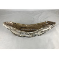 Plateau en bois massif de forme bateau, fabriqué en usine, 50x13x6,5 cm