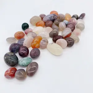Amazing natural alashan agate tumbled tumbles crystal quartz for decoration