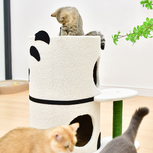DEKU 3-Tier torre letto per gatti con graffiatura in cartone gatto albero torre Condo mobili Scratch Post per gattini Pet House Play - Product Image 3
