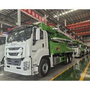 Pompes à béton montées sur camion JIUHE 38m, camion <span class=keywords><strong>pompe</strong></span> à béton en ciment de Chine avec un bon <span class=keywords><strong>prix</strong></span> - Product Image 1
