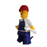 Figurines personnalisées 2M/3M/4M, blocs de jeu gonflables, modèle de cowboy Lego, modèle de personnage Lego pour la décoration, promotion de la boutique de blocs