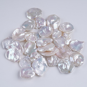 Perles d'eau douce blanches naturelles de 17 mm, pétales plus larges, régénérées, non poreuses, pour collier DIY, particules de perles - Product Image 5