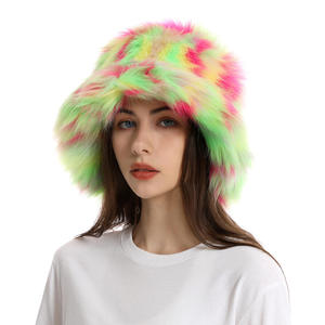 Luxury Winter Warm Oversized Faux Fur Fluffy Plush Fuzzy Unisex <strong>Fisherman</strong> Cap Ski Travel Cycling Party Casual Fishing Bucket Hat - Product Image 4