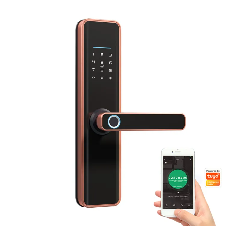 OEM के विरोधी चोरी डिजिटल दरवाजा ताला TUYA एप्लिकेशन फिंगरप्रिंट स्मार्ट ताला बॉयोमीट्रिक स्मार्ट दरवाजे ताले
