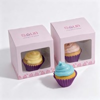 Boîte cadeau en papier pour cupcakes avec fenêtre transparente, boîte à dessert pour cupcakes, muffins, emballage pour fête