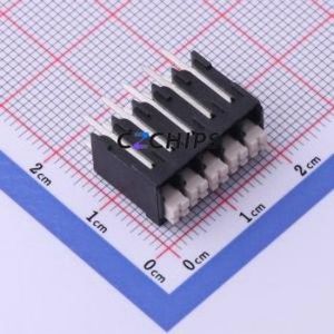 JL212V-35005B01 Spring Terminal Block Through hole Component (THT),P=3.5mm Connector 1x5P 3.5mm Black Through Hole - Product Image 1