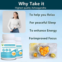 Capsules d'Ashwagandha à base de Withanolides naturels et d'extrait de poivre noir, favorisant le sommeil et l'humeur – Pilules d'Ashwagandha très vendues