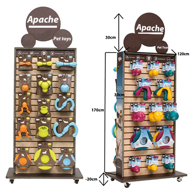 Apache Customizable Modern Wooden Display Racks Painted for Pet Food and Toy Storage for Pet Shop Display