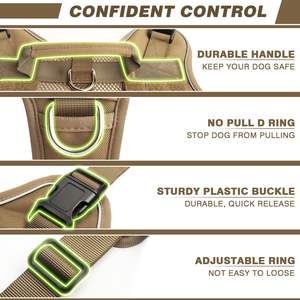 Layanan anjing dalam pelatihan jaring udara lembut bersirkulasi rompi anjing reflektif taktis <span class=keywords><strong>Harness</strong></span> dengan 10 Patch hewan peliharaan - Product Image 4