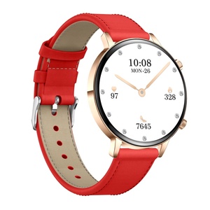 Montre connectée MK96 avec bracelet en cuir pour femmes, écran AMOLED de 1,32 pouces, fréquence cardiaque, oxygène sanguin, étanche IP68, appels Bluetooth, suivi de la santé de luxe - Product Image 2
