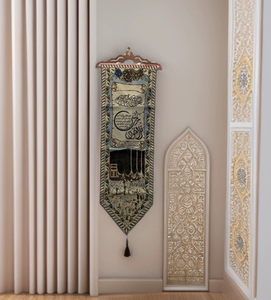 Drapeau brodé exquis du Moyen-Orient, drapeau saoudien de Dubaï, décoration poétique, drapeau suspendu pour dortoir et chambre à coucher - Product Image 4