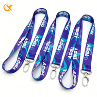 Porte-carte d'identité promotionnel personnalisé avec logo, impression par sublimation, résistant aux déchirures, avec cordon en polyester et crochet