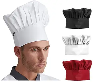 High Quality Wholesale Adult Elastic Adjustable Uniform Baker Kitchen Chef Cook Forward Cooking Chef Hat