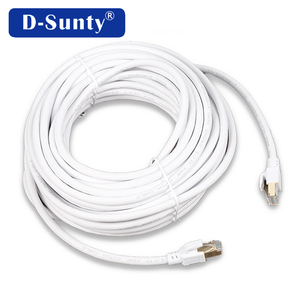Câble Ethernet Cat8 rond SFTP, conducteur en cuivre pur 28AWG, connecteur RJ45, noir et blanc, 1M 2M 3M 5M 10M 15M 20M 30M, câble de raccordement réseau - Product Image 1