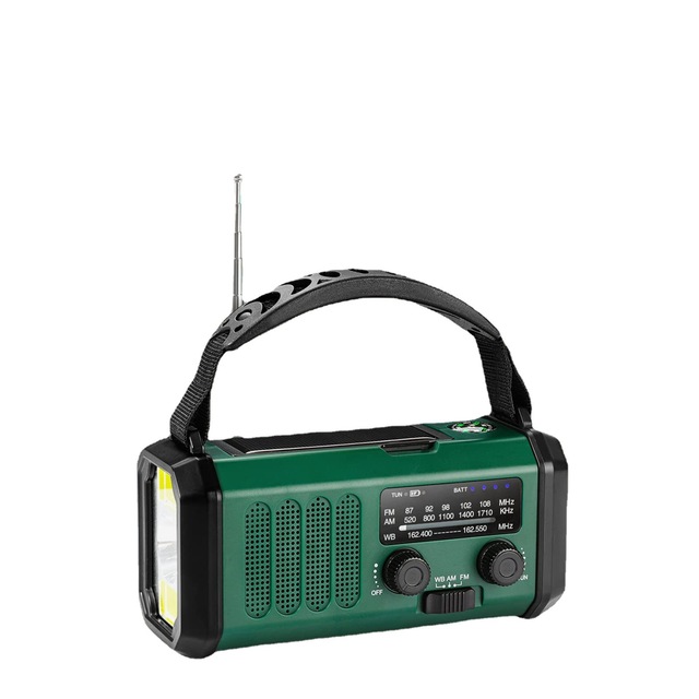 Hand Crank Rechargeable Emergency Radio Waterproof Outdoor Camping Survival ABS Portable 10000mAh Solar Powered AM/FM LED Lamp