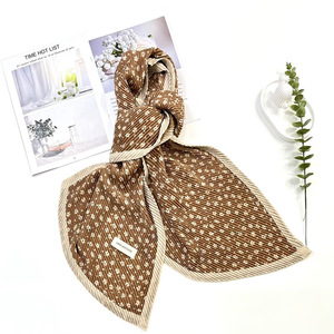 Nuevo chal plisado y arrugado con estampado de <span class=keywords><strong>flores</strong></span> pequeñas para bufanda cálida de algodón y lino para mujer - Product Image 4