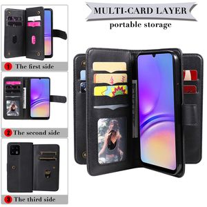 Étui en cuir multifonction pour <span class=keywords><strong>Samsung</strong></span> Galaxy A03S A42 A12 A32 A52 A72 5G A02S A22 4G M32 A22 A82, avec porte-cartes 10 emplacements - Product Image 5