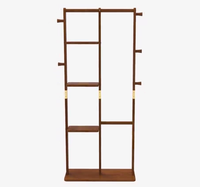Porte-vêtements double couche, Portemanteaux en bois personnalisables avec logo, Porte-manteaux avec étagère, Porte-vêtements moderne