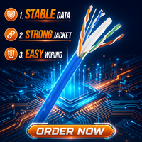 Suministro de Fábrica 	 Cable Ethernet Cat6 de Cobre Puro 24AWG 4 Pares 305m en Caja, Cable LAN Gigabit para Redes Domésticas y de Oficina
