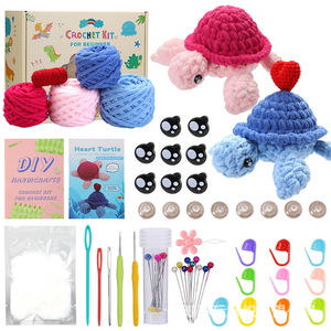 Ensemble de tortues amoureuses en <span class=keywords><strong>crochet</strong></span> fait main, kit de matériel DIY, tutoriel vidéo en anglais, cadeau de la Saint-Valentin, QC, âges 7+ - Product Image 5