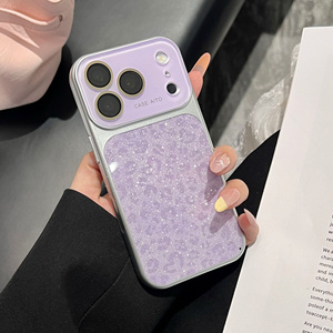 เคสโทรศัพท์มือถือลายเสือดาวกลิตเตอร์รุ่น Original Leopard Glitter Love สำหรับ iPhone 17 16 15 Pro Max พร้อมกระจกป้องกันเลนส์กล้องแบบนีออนสีรุ้ง - Product Image 5