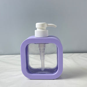 Bouteille en plastique PET avec pompe, prête à être expédiée, 300/500 ml |   Emballage carré rechargeable et étanche pour soins de la peau avec design sérigraphié - Product Image 1