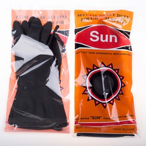 Guantes de Látex Marca Sun, Resistentes al Agua y Aceite en el Interior, Color Negro en el Exterior, Color Naranja Personalizado, 30 cm, <span class=keywords><strong>Feie</strong></span> o OEM, 50-110g, CN;JIA - Product Image 5