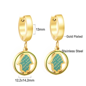 Pendientes de Acero Inoxidable con Baño de Oro de 18K y Cristales, Pendientes Hechos a Mano con Sublimación para Mujer - Product Image 5