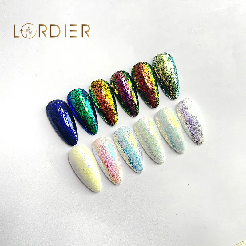 Fabrik Direkt versorgung Irisierende Aurora Nagel Glitter Pigment Nägel Flocken Gel Polish Dekoration