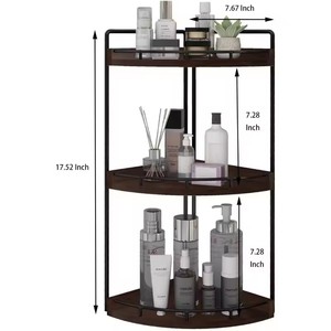 Organizador de baño de esquina de 3 niveles, encimera para almacenamiento, bandeja de tocador, organizador de mostrador de madera para cocina, tocador de baño - Product Image 6