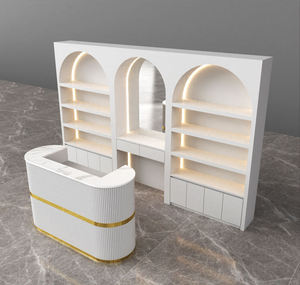 Étagère de présentation de parfums et cosmétiques moderne et écologique |   Vitrine de beauté de luxe, matériaux recyclables, éclairage LED |   Personnalisé - Product Image 4