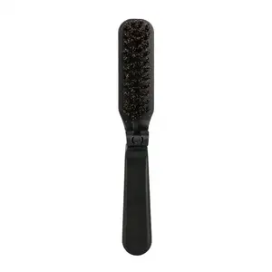 Custom Logo Portable Beard Mustache Care Styling Tool Boar Bristle Hair Folding Brush Soild Wood Handle Beard Shaving Brush