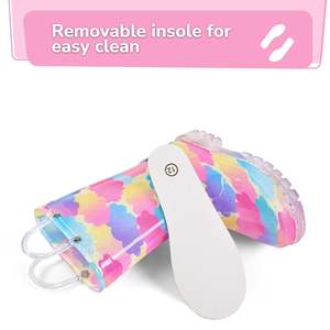 Bottes <span class=keywords><strong>de</strong></span> <span class=keywords><strong>pluie</strong></span> YL-1890 pour tout-petits enfants avec des bottes <span class=keywords><strong>de</strong></span> <span class=keywords><strong>pluie</strong></span> lumineuses à paillettes avec poignées faciles à enfiler imperméables pour garçons et filles - Product Image 4