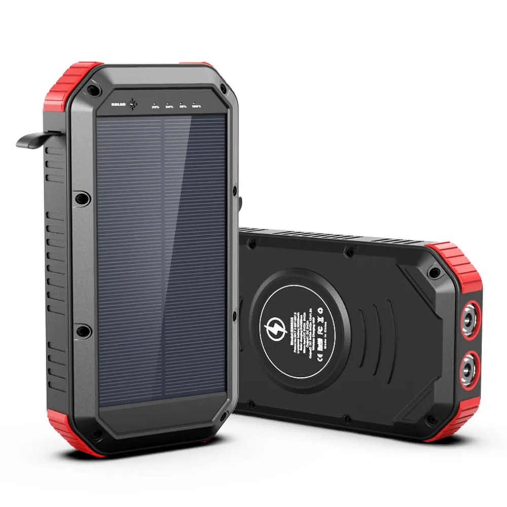 Hiking Travelling Portable Solar Power 30000mAh Solar Power Bank Panels For Cell Phone