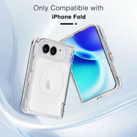 Coque de téléphone pliable à couverture intégrale pour iPhone Duo Star Glitter Clear avec anneau magnétique intégré, coque rigide en PC antichoc et protectrice