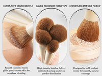 BEILI - Juego de 15 Brochas de Maquillaje Profesionales con Mango Blanco, Pelo Natural, Brochas Cosméticas para Rostro y Ojos