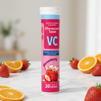 Comprimés effervescents de vitamine C en marque blanche, vente en gros OEM, boisson énergétique d'hydratation sportive, 20 comprimés, certifiés GMP