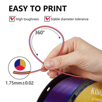 Filament d'imprimante 3D en PLA soyeux, double couleur, dégradé arc-en-ciel, 1,75 mm, 1 kg, brillant, soyeux, matériau d'impression FDM, modèles décoratifs