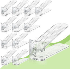 Organizzatore di slot per scarpe trasparenti trasparenti per armadio chiaro. Supporto scarpe salvaspazio per un paio di scarpe - Product Image 1