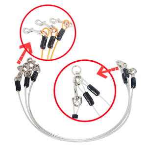 Stahlkabel mit Kunststoffummantelung Doppel/Dreifach-Hundeleine Hundelaufkabel mit Drehwirbelhaken für Outdoor-Camping - Product Image 3