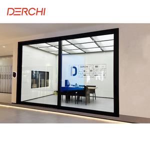 Rail encastré en aluminium sur mesure pour porte <span class=keywords><strong>coulissante</strong></span>, cadre fin, rupture de pont thermique écoénergétique, <span class=keywords><strong>prix</strong></span> des portes coulissantes en verre pour patio Lowes - Product Image 2