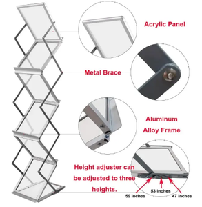 Kinh tế thương mại hiển thị <span class=keywords><strong>Brochure</strong></span> hiển thị hiển thị hợp kim nhôm A4 Kích thước gấp Danh mục đứng <span class=keywords><strong>Brochure</strong></span> chủ - Product Image 6