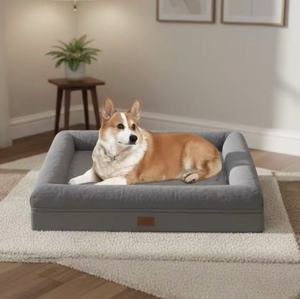 Ortho pä disches <span class=keywords><strong>Memory</strong></span> <span class=keywords><strong>Foam</strong></span> Hunde bett Abnehmbares Gel Pad Wasch barer Bezug Rechteck matratze im klassischen Stil für ältere Haustiere - Product Image 1