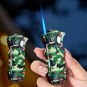 Encendedor Plegable de Bolsillo JOFI 2 en 1, Encendedor de Flujo Directo Resistente al Viento, Recargable, Herramienta para Exteriores, Esencial para Camping, Multifunción - Product Image 1