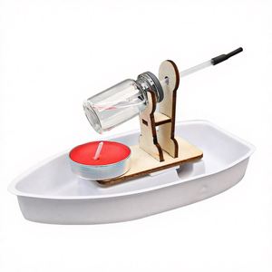 Kit d'expérimentation scientifique et technologique STEM en bois, petit bateau à vapeur à construire soi-même, pour les élèves du primaire et du secondaire, physique - Product Image 1